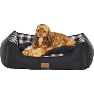 Pendleton Charcoal Ombre Kuddler Bolster Dog Bed with Removable Cover, Large