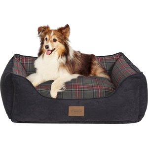 Pendleton Grey Stewart Kuddler Bolster Dog Bed w/Removable Cover, Medium
