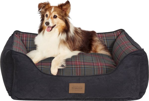 Pendleton Grey Stewart Kuddler Bolster Dog Bed w/Removable Cover, Large slide 1 of 7