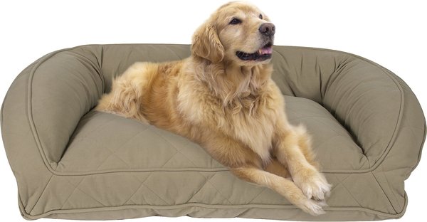 Carolina Pet Quilted Orthopedic Bolster Dog Bed w/Removable Cover, Sage, Large/X-Large slide 1 of 6