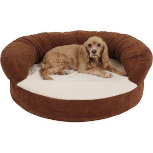 Carolina Pet Orthopedic Sleeper Bolster Dog Bed w/Removable Cover, Chocolate, Small
