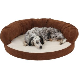 Carolina Pet Orthopedic Sleeper Bolster Dog Bed with Removable Cover, Chocolate, Medium