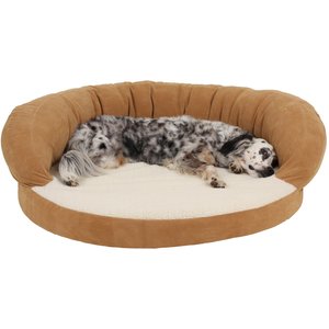 Carolina Pet Orthopedic Sleeper Bolster Dog Bed w/Removable Cover, Saddle, Medium