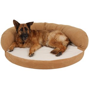 Carolina Pet Orthopedic Sleeper Bolster Dog Bed with Removable Cover, Saddle, Large