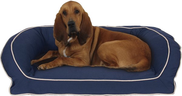Carolina Pet Classic Canvas Bolster Dog Bed with Removable Cover, Blue, Large/X-Large slide 1 of 6
