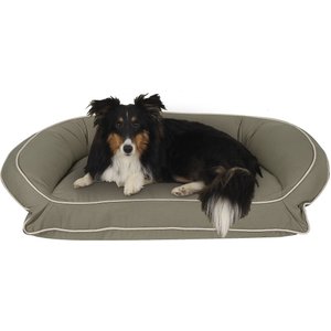 Carolina Pet Classic Canvas Orthopedic Bolster Dog Bed w/Removable Cover, Sage, Small/Medium