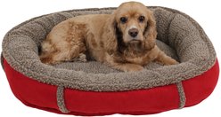 Carolina Pet Comfy Cup Bolster Dog Bed with Removable Cover, Red, Small