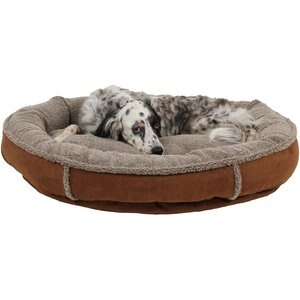 Carolina Pet Comfy Cup Bolster Dog Bed w/Removable Cover, Chocolate, Medium