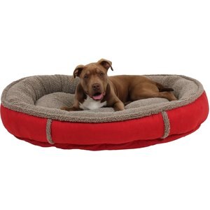 Carolina Pet Comfy Cup Memory Foam Bolster Dog Bed w/Removable Cover, Red, Large