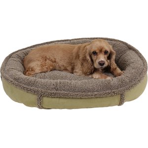 Carolina Pet Comfy Cup Memory Foam Bolster Dog Bed w/Removable Cover, Sage, Small