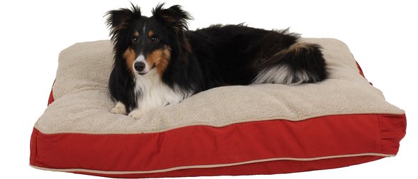 Carolina Pet Four Season Jamison Memory Foam Pillow Dog Bed w/Removable Cover, Red, Small slide 1 of 6