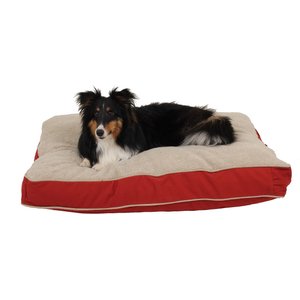 Carolina Pet Four Season Jamison Memory Foam Pillow Dog Bed w/Removable Cover, Red, Small