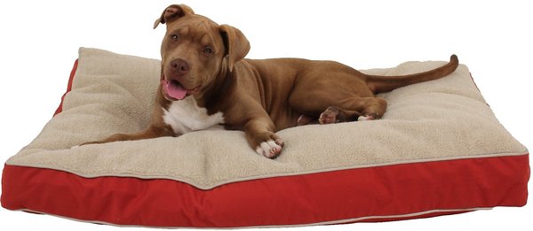 Carolina Pet Four Season Jamison Memory Foam Pillow Dog Bed w/Removable Cover, Red, Medium slide 1 of 6