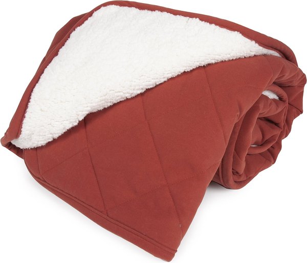 Carolina Pet Diamond Quilt & Cloud Sherpa Dog Blanket, Red slide 1 of 3