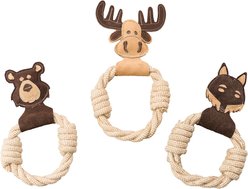 Ethical Pet Dura-Fused Leather Animal Rings Dog Toy, Character Varies