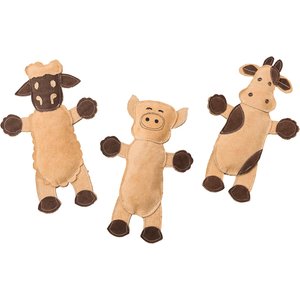 Ethical Pet Dura-Fused Leather Barnyard Dog Toy, Character Varies