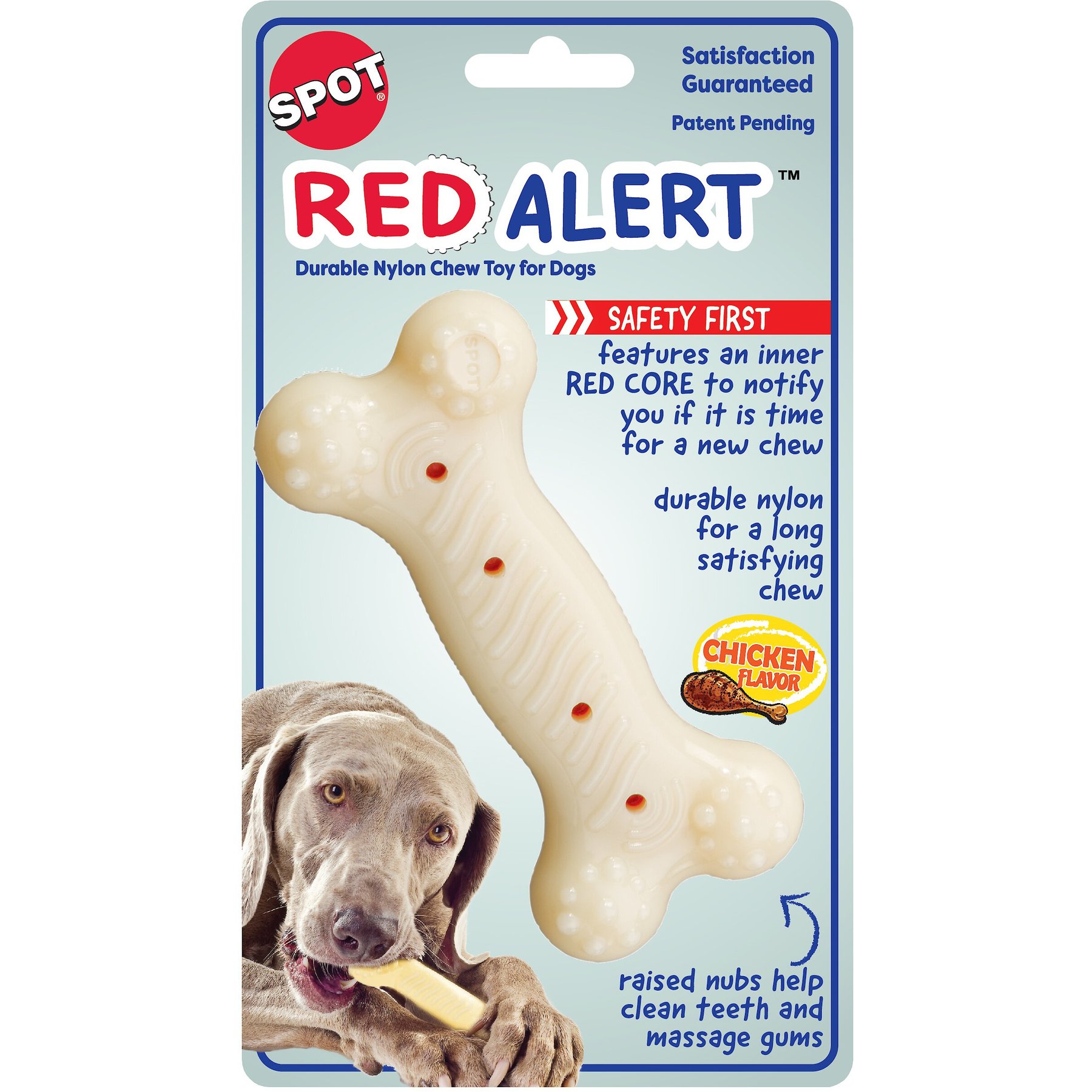 Pet Life 'Denta-Bone' TPR Treat Dispensing and Dental Cleaning Durable Dog Toy - Red