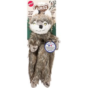 Ethical Pet Furzz Wolf Squeaky Plush Dog Toy, 13.5-in