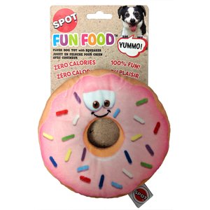 Ethical Pet Fun Food Donut Squeaky Plush Dog Toy
