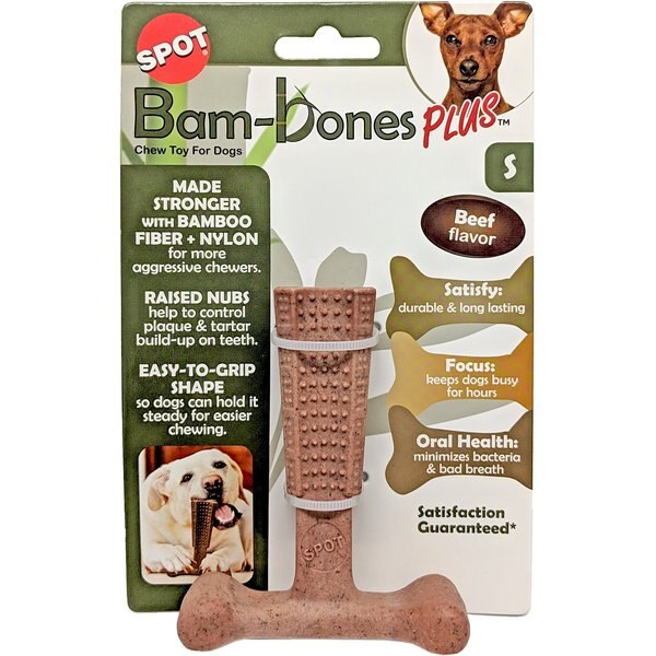 ETHICAL PET Bambones Plus Beef Tough Dog Chew Toy, 4in