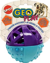 Ethical Pet Geo Play Dual Textured Ball Large Squeaky Dog Chew Toy, Color Varies