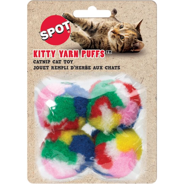 20 Pcs Christmas Cat Ball Toy Kitty Yarn Puffs Assorted Color