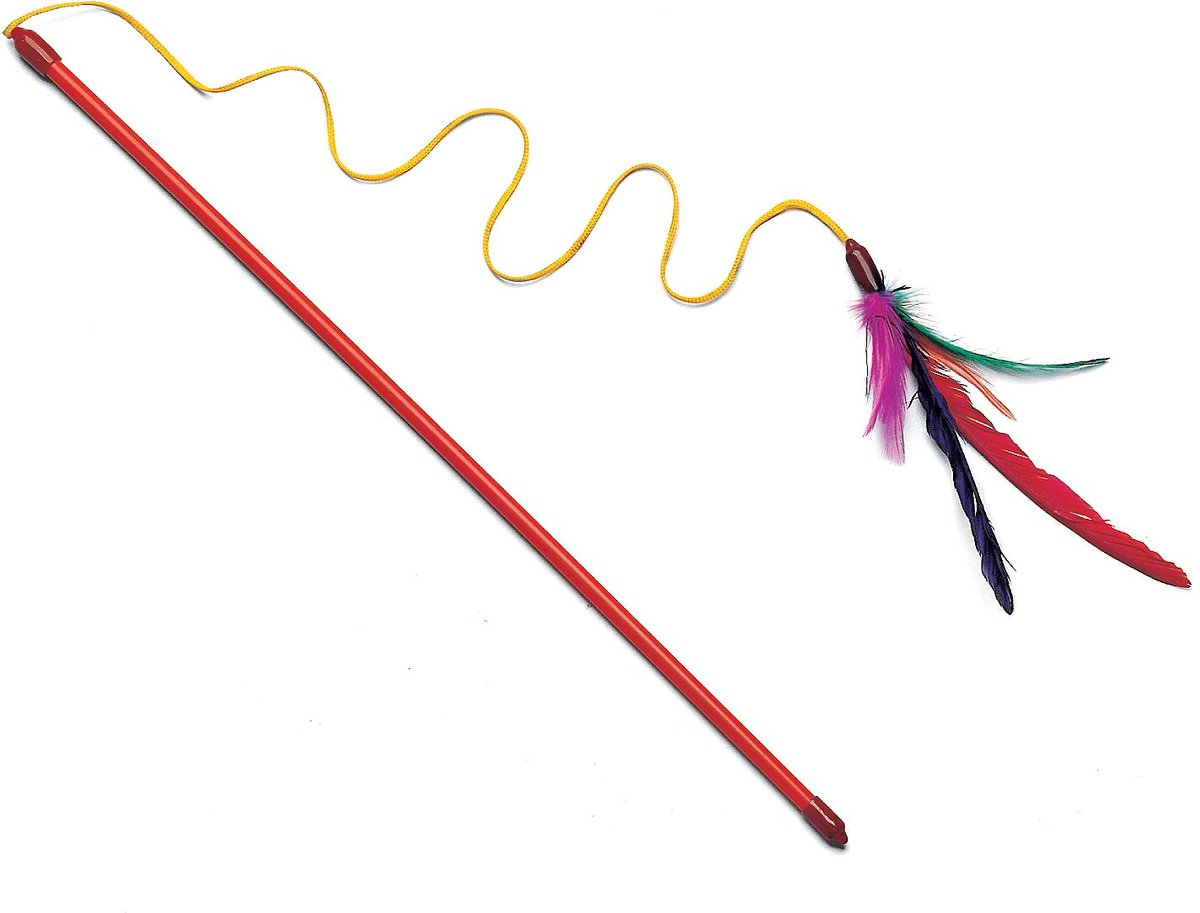 ETHICAL PET Feather Dangler Wand Cat Toy with Catnip