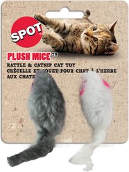 Ethical Pet Smooth Plush Mice Cat Toys, 2-in, 2 pack