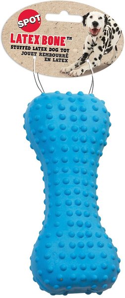 Ethical Pet Stuffed Latex Bone Squeaky Dog Chew Toy, Color Varies, 6-in slide 1 of 3
