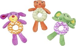 Ethical Pet Lil Spots Ring Squeaky Plush Puppy Toy, Color Varies