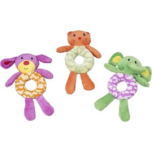 Ethical Pet Lil Spots Ring Squeaky Plush Puppy Toy, Color Varies
