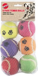 Ethical Pet Tennis Ball Squeaky Plush Dog Toy, 6 count
