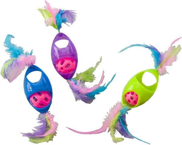 Ethical Pet Tie Dye Jingle Roller Cat Toy, Color Varies, 8-in slide 1 of 1