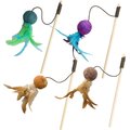 Ethical Pet Wuggles Wool Ball Teaser Wand Cat Toy, Color Varies