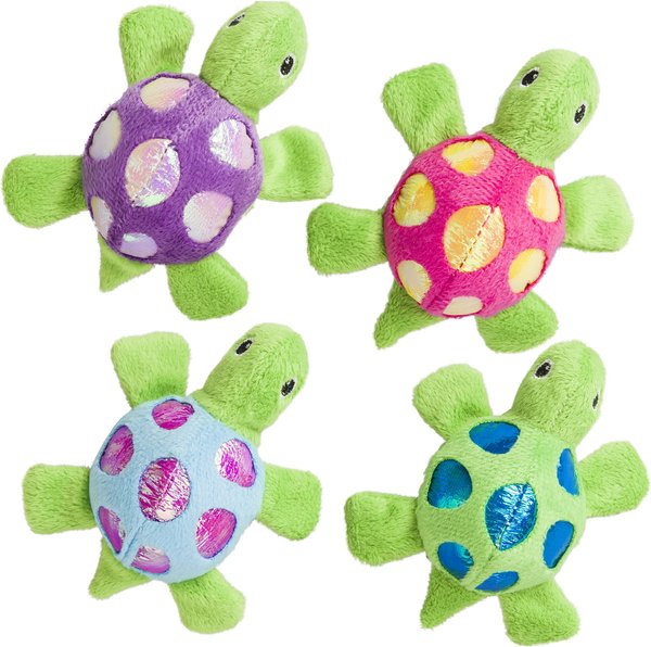 Ethical Pet Shimmer Glimmer Turtle & Catnip Cat Toys, Color Varies slide 1 of 1