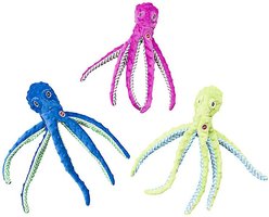 Ethical Pet Skinneeez Extreme Octopus Stuffing-Free Squeaky Plush Dog Toy, Color Varies