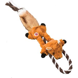 Ethical Pet Mini Skinneeez Tugs Fox Stuffing-Free Squeaky Plush Dog Toy, Color Varies