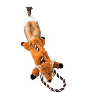 Ethical Pet Skinneeez Tugs Forest Fox Stuffing-Free Squeaky Plush Dog Toy, Color Varies