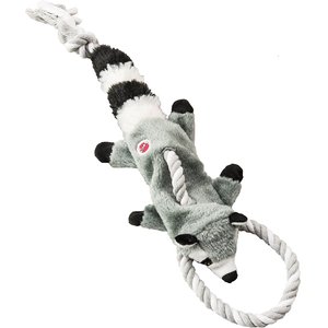 Ethical Pet Skinneeez Tugs Forest Racoon Stuffing-Free Squeaky Plush Dog Toy, Color Varies