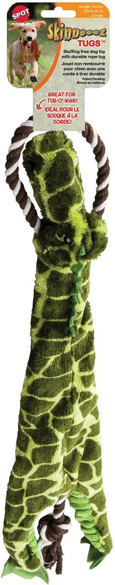 Ethical Pet Skinneeez Tugs Ducks Stuffing-Free Squeaky Plush Dog Toy, Color Varies
