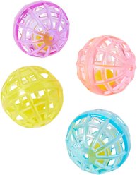 Ethical Pet Lattice Balls Plastic & Bell Cat Toy, Color Varies, 1.5-in, 4 count