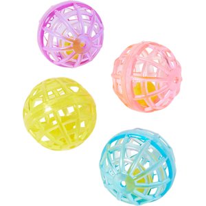 Ethical Pet Lattice Balls Plastic & Bell Cat Toy, Color Varies, 1.5-in, 4 count