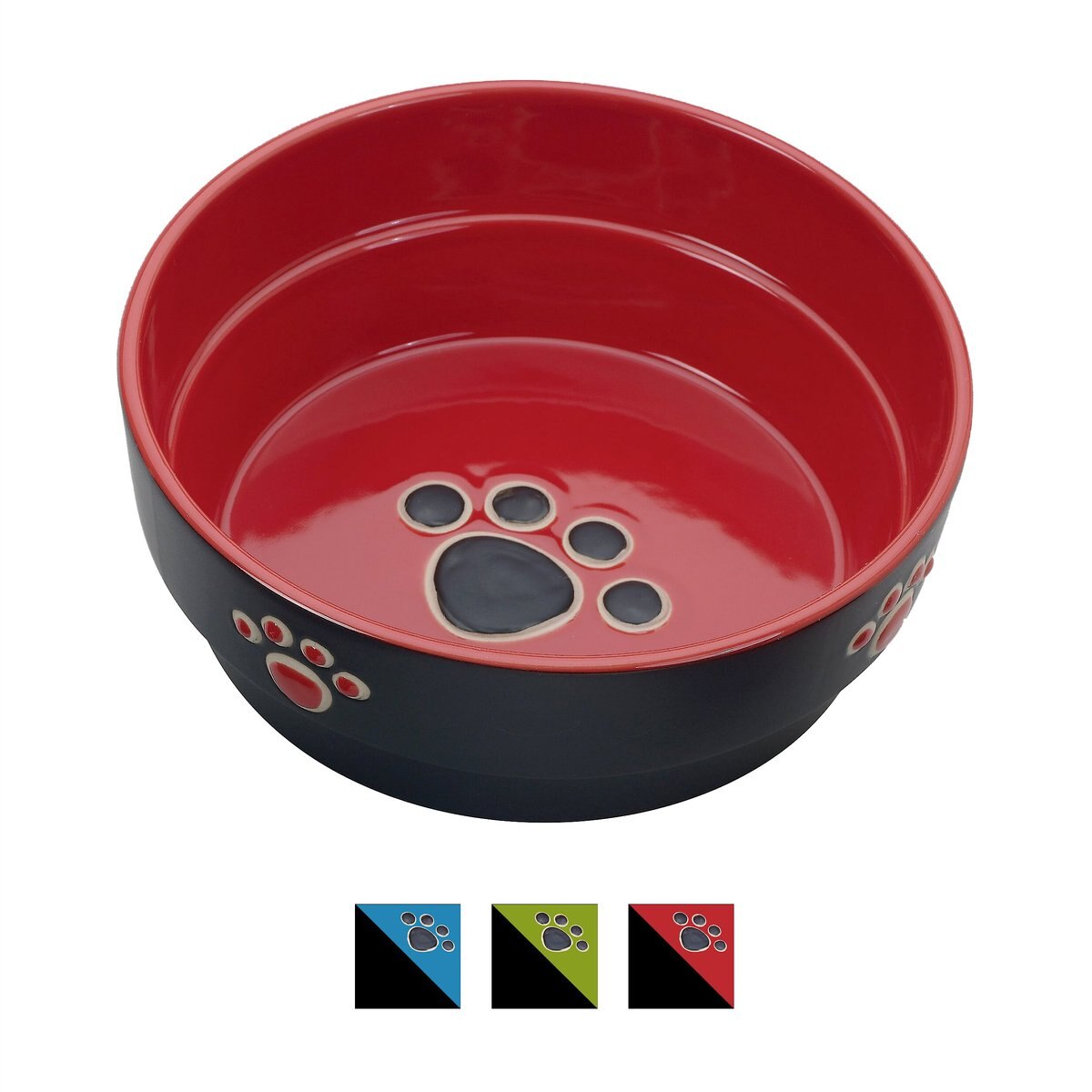 ETHICAL PET Fresco Ceramic Dog & Cat Bowl, Red, 1cup