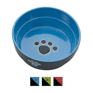Ethical Pet Fresco Ceramic Dog & Cat Bowl, Blue, 1-cup