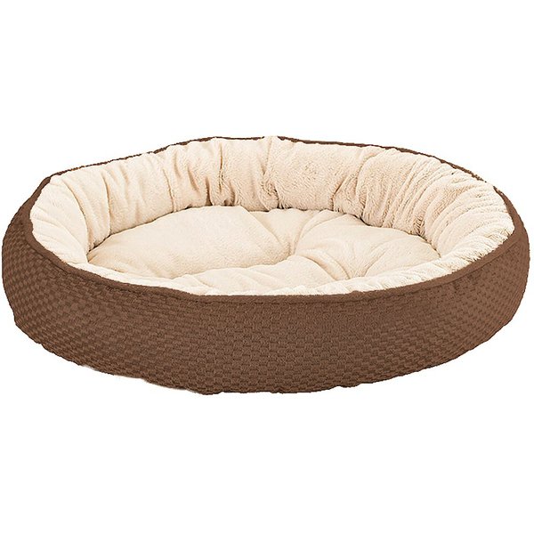 ETHICAL PET Sleep Zone Checkerboard Napper Bolster Dog Bed, Chocolate ...