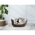 Ethical Pet Sleep Zone Reversible Cushion Cuddler Bolster Cat & Dog Bed, Chocolate, 18-in
