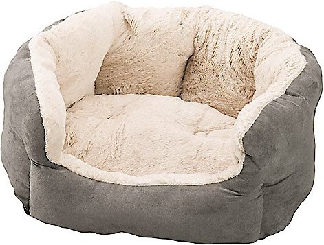 Ethical Pet Sleep Zone Reversible Cushion Cuddler Bolster Cat & Dog Bed, Gray, 18-in slide 1 of 2