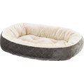 Ethical Pet Sleep Zone Quilted Oval Cuddler Bolster Dog Bed, Gray, 26-in