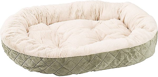 Ethical Pet Sleep Zone Quilted Oval Cuddler Bolster Dog Bed, Sage, 26-in slide 1 of 2