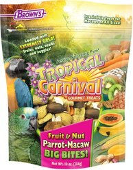 Brown's Tropical Carnival Fruit & Nut Macaw Big Bites! Bird Treats, 10-oz bag